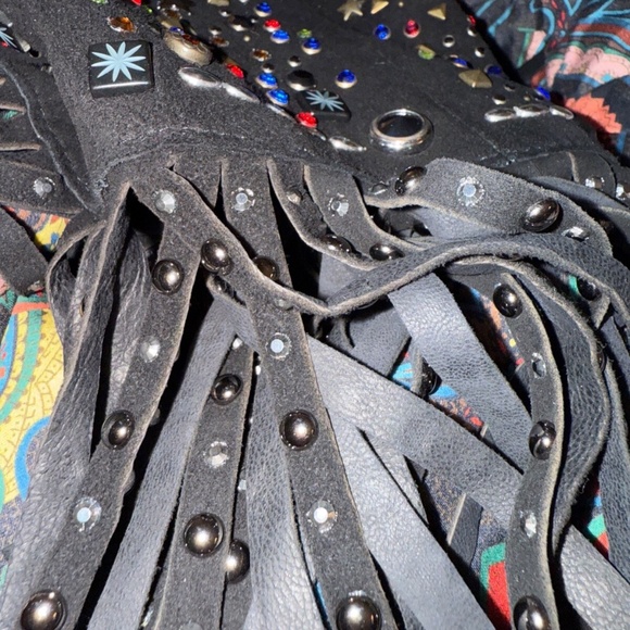 ETRO Suede Fringe Jeweled Biker Vest RARE 40 - Picture 10 of 10